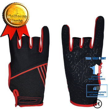 TD® Une paire de gants de bowling sports de plein air gants de fitness antidérapants en silicone de paume sans doigts X / XL